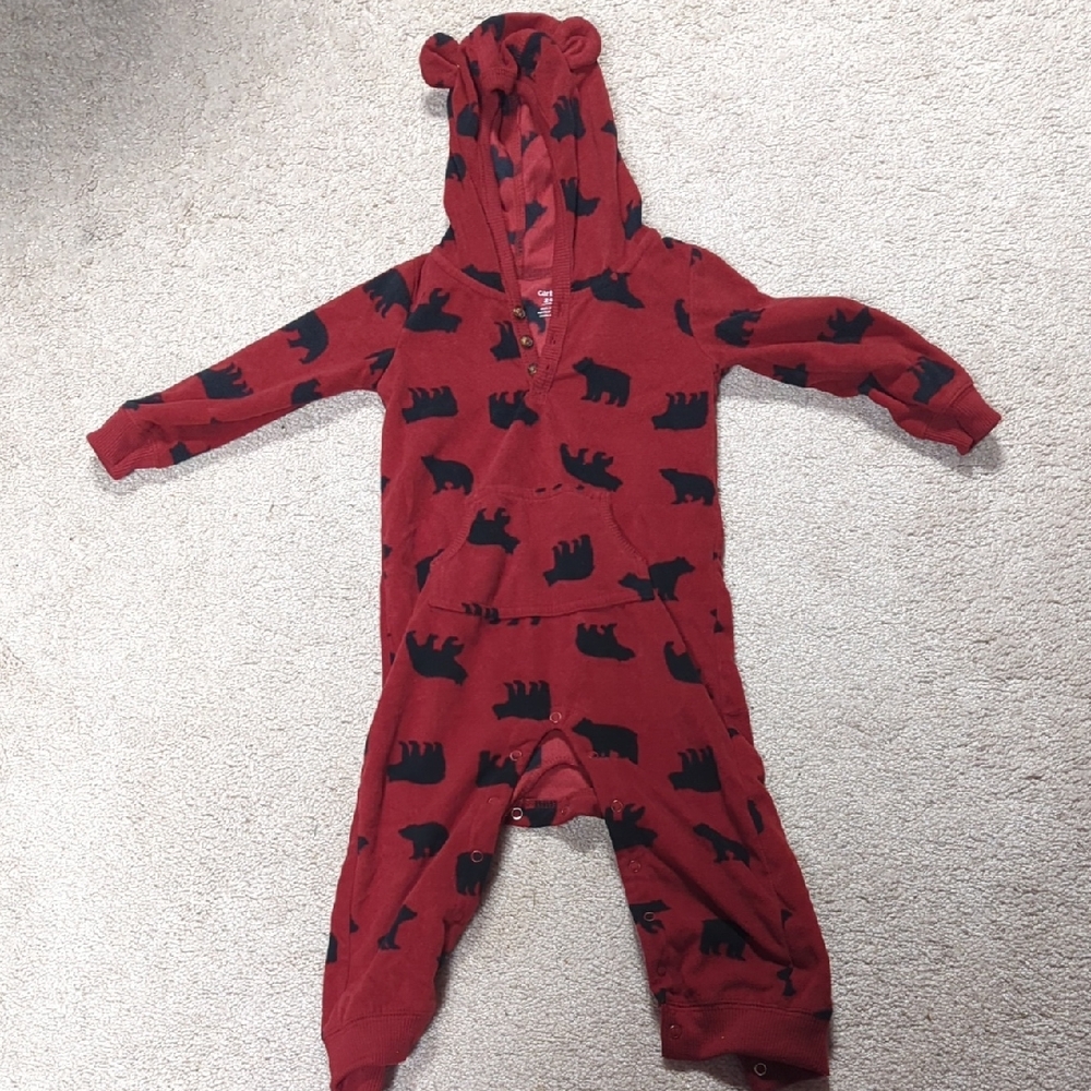 Carter's Red Bear Patterned Footie